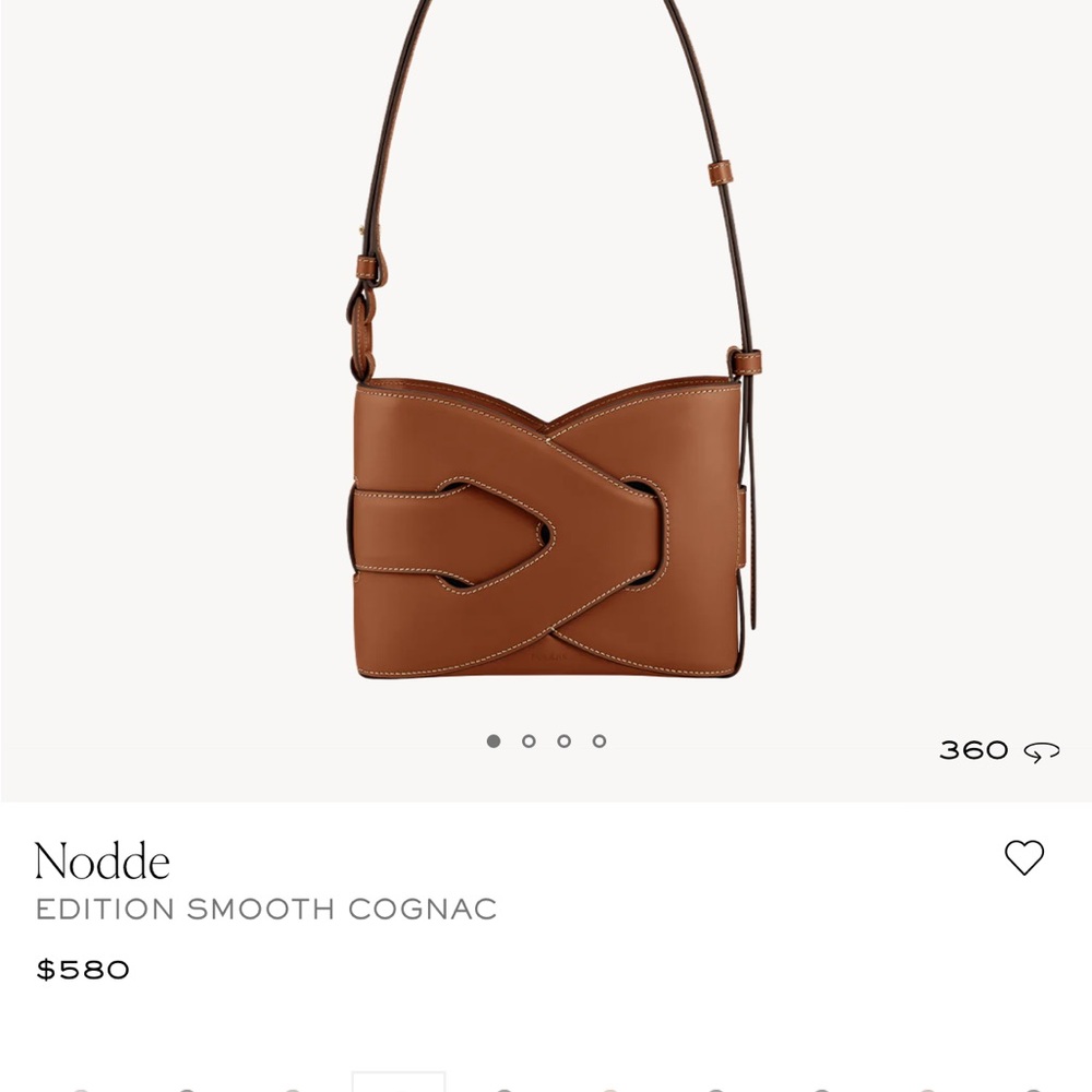 Polene Nodde Cognac Shoulder Bag